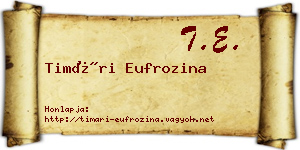 Timári Eufrozina névjegykártya